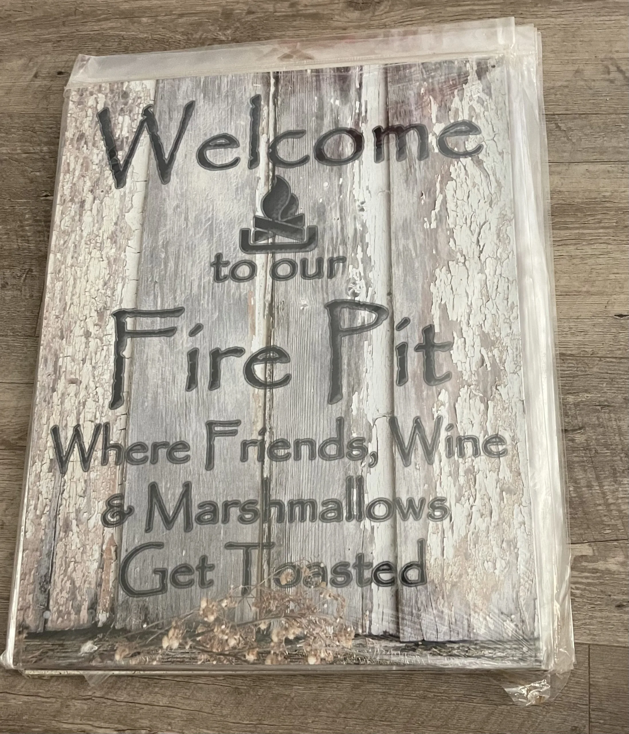 Welcome To Our Fire Pit-Where Friends,Wine & Marshmallows Get Toasted - Tin Signs Metal Sign
