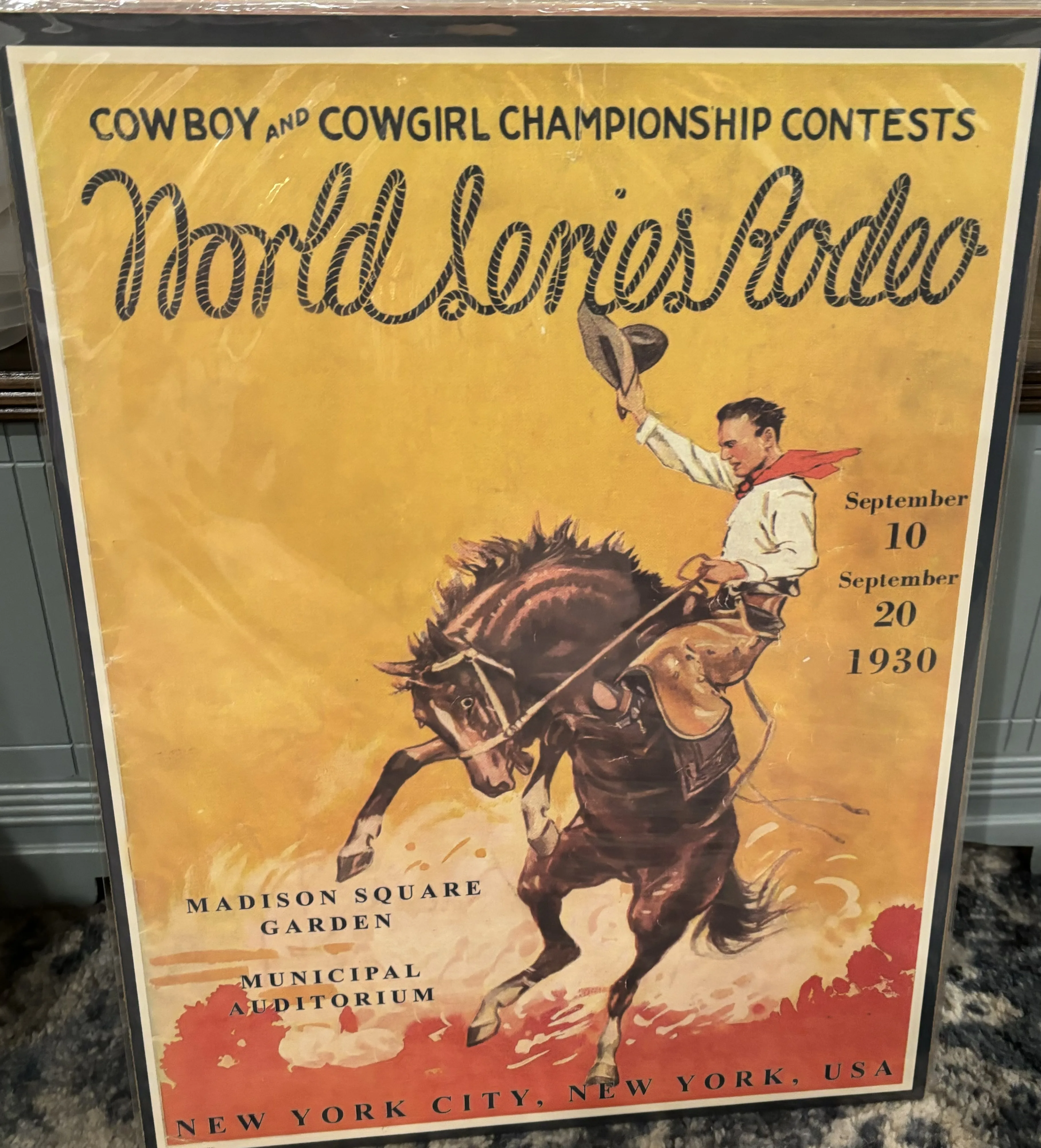 World Series Rodeo-Cowboy & Cowgirl Championship Contests (Large) - Rodeo Posters Metal Sign
